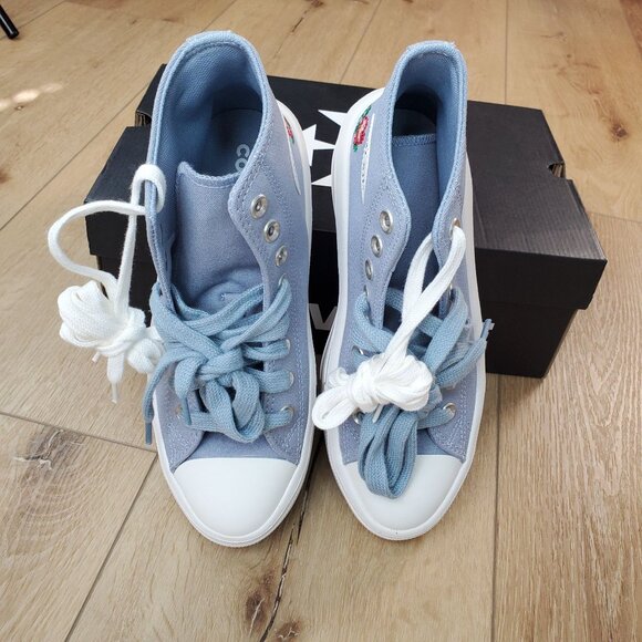 Converse Womens Chuck Taylor All Star Move Hi Platform Rose Cross Stitch A12571C - Picture 5 of 15